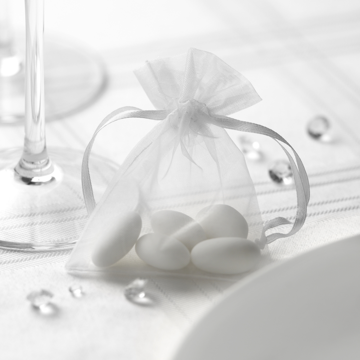 Organzasäckchen 20 Stück Weiß