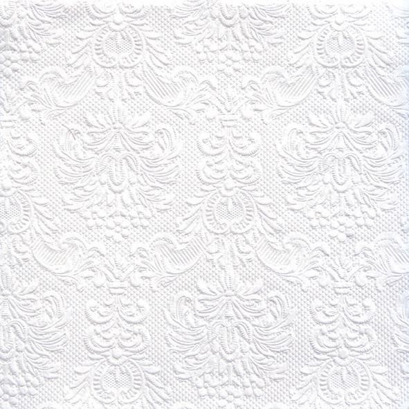 Prägeservietten Dinner Weiß