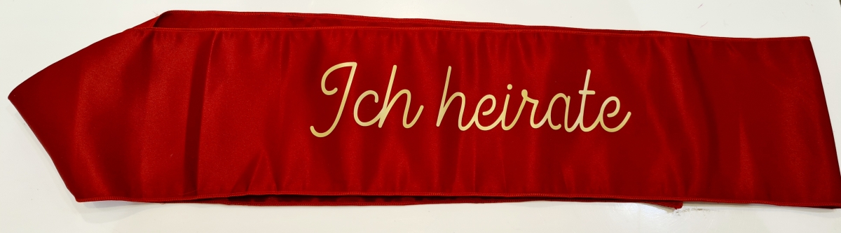 Schärpe Ich heirate Rot