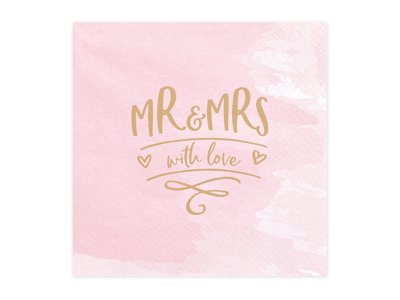 Servietten Mr. & Mrs. Pink