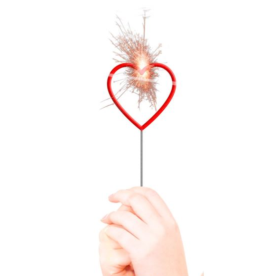 Sprühkerze Herz Rot