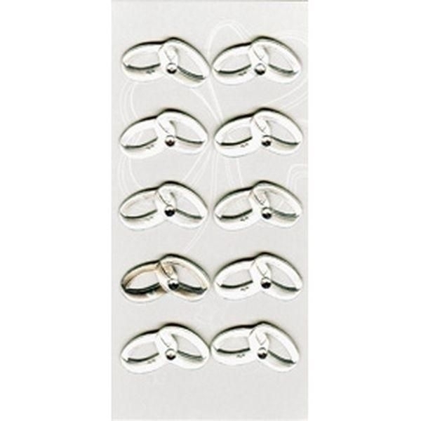 Sticker Eheringe mit Strasssteinchen