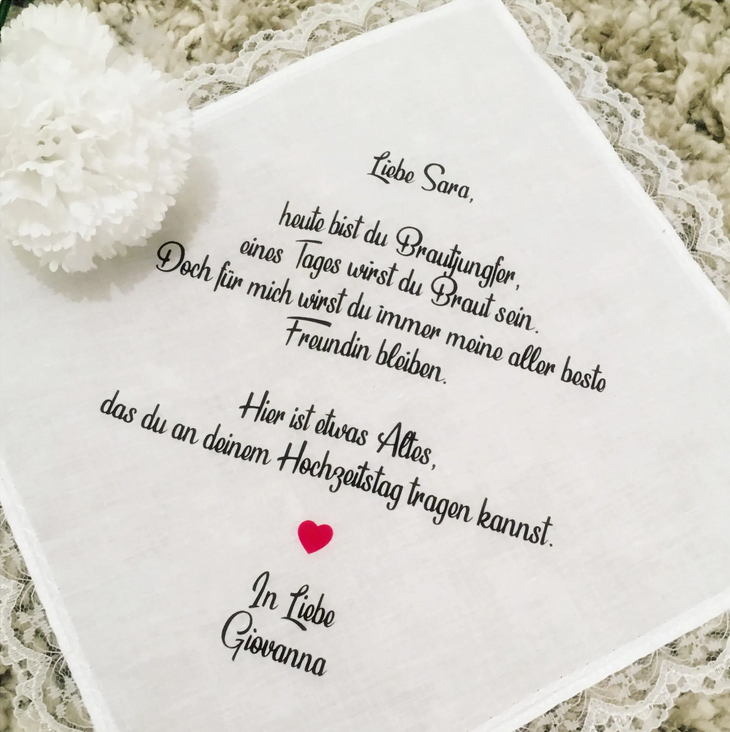 Taschentuch Brautjungfer