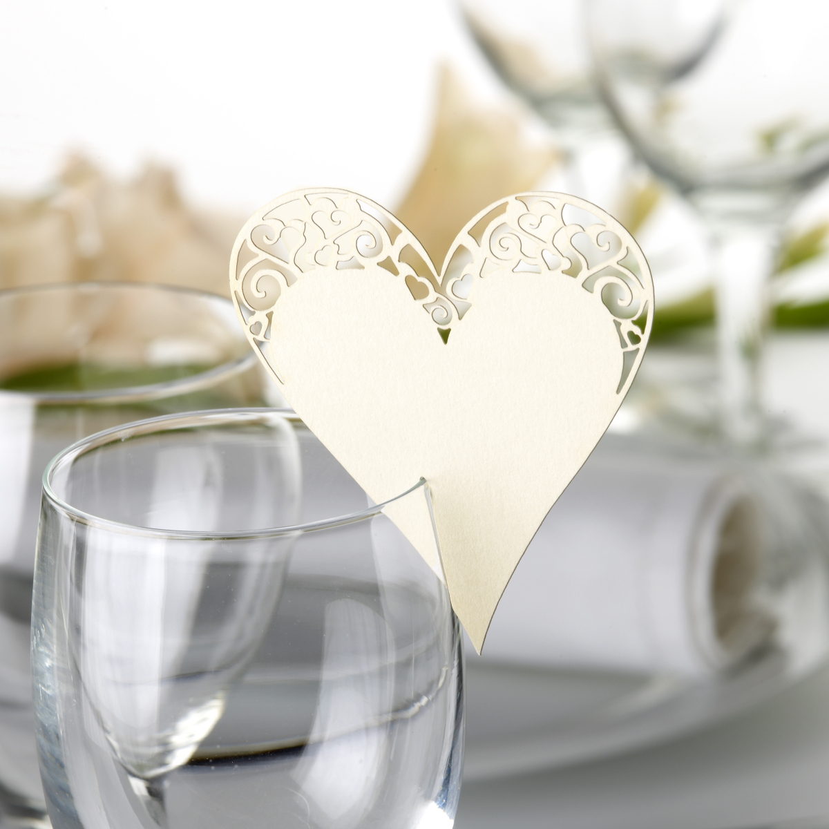 Tischkarte Liebe Creme