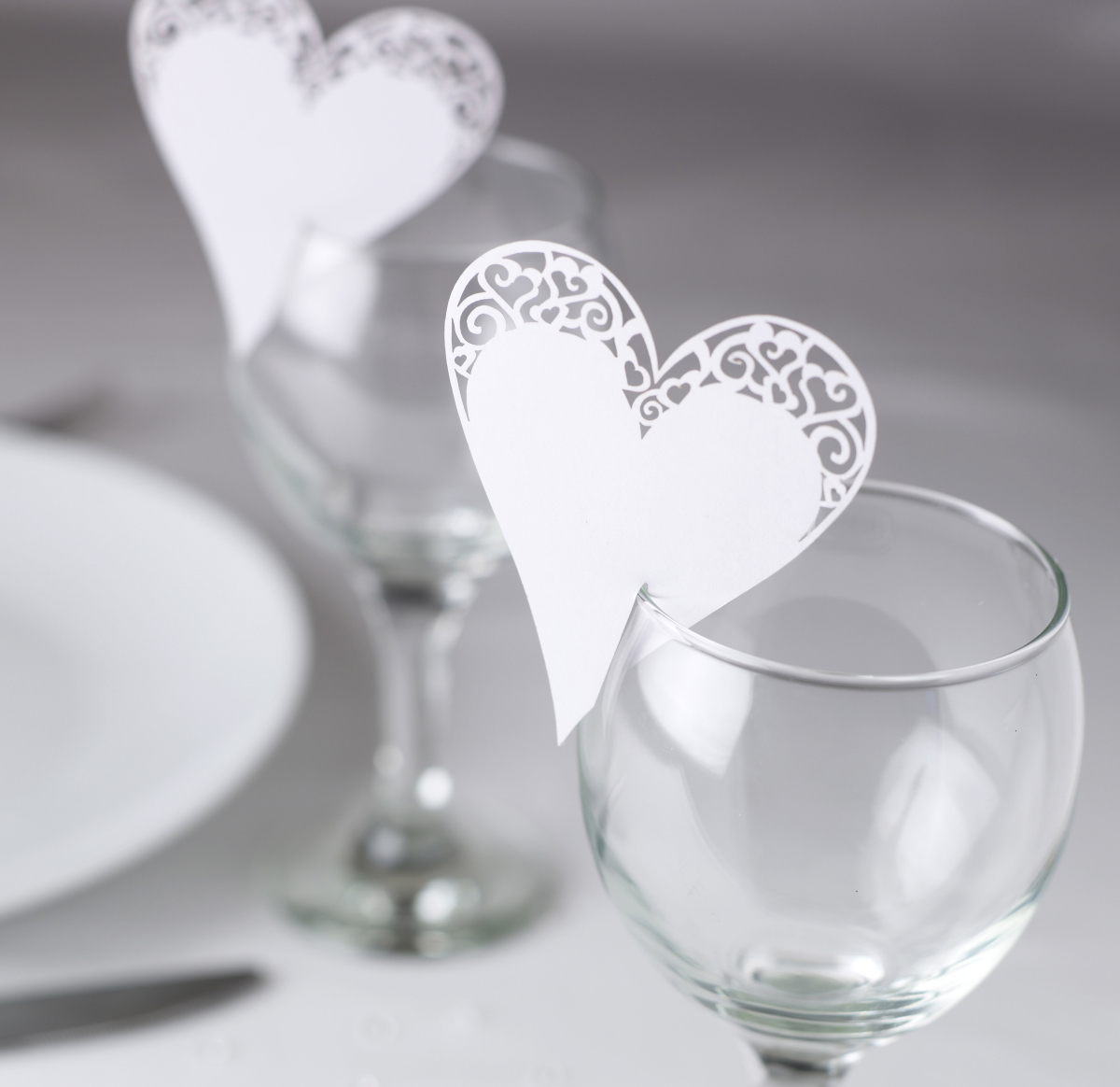 Tischkarte Liebe Weiß