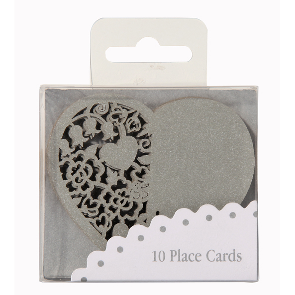 Tischkarte Love Vintage Silber