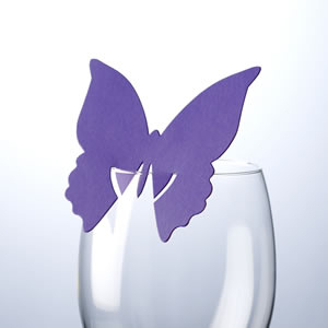 Tischkarte Schmetterling Violett