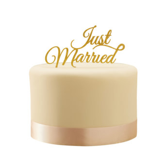 Tortendeko Just Married - Silber oder Gold