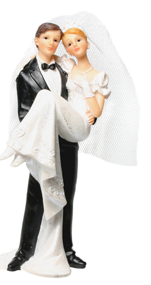 Tortenfigur Braut auf Händen Braut rechts