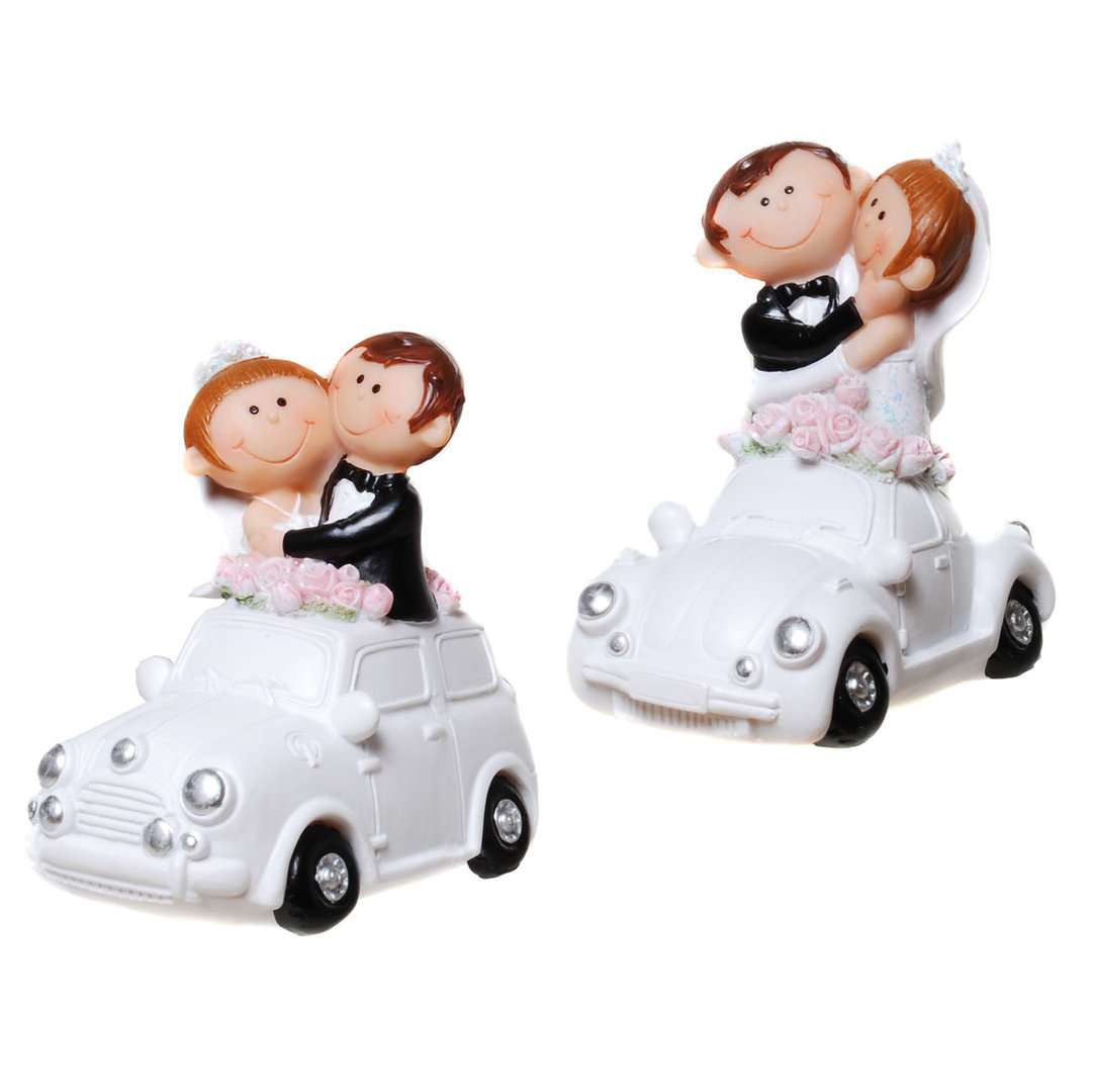 Tortenfigur Comic Brautauto Braut rechts