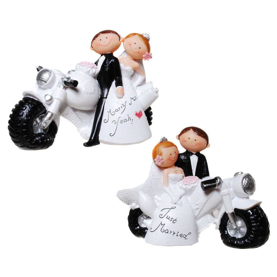 Tortenfigur Comic Motorrad Just Married