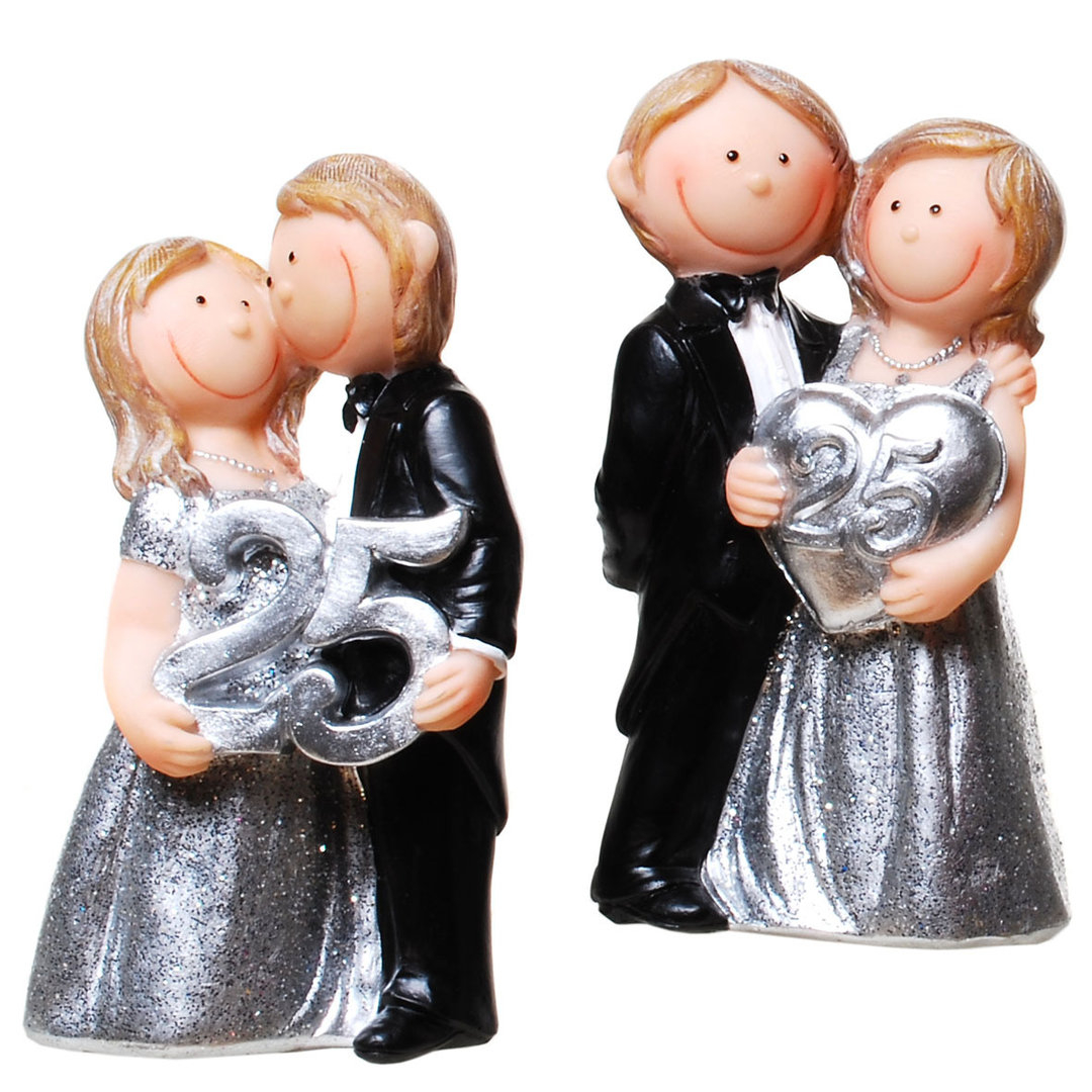 Tortenfigur Comic Silberne Hochzeit Herz