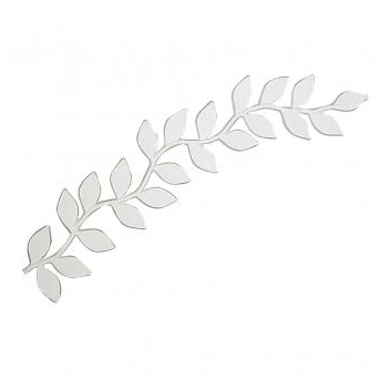 Wachsmotiv Blattranke Weiß